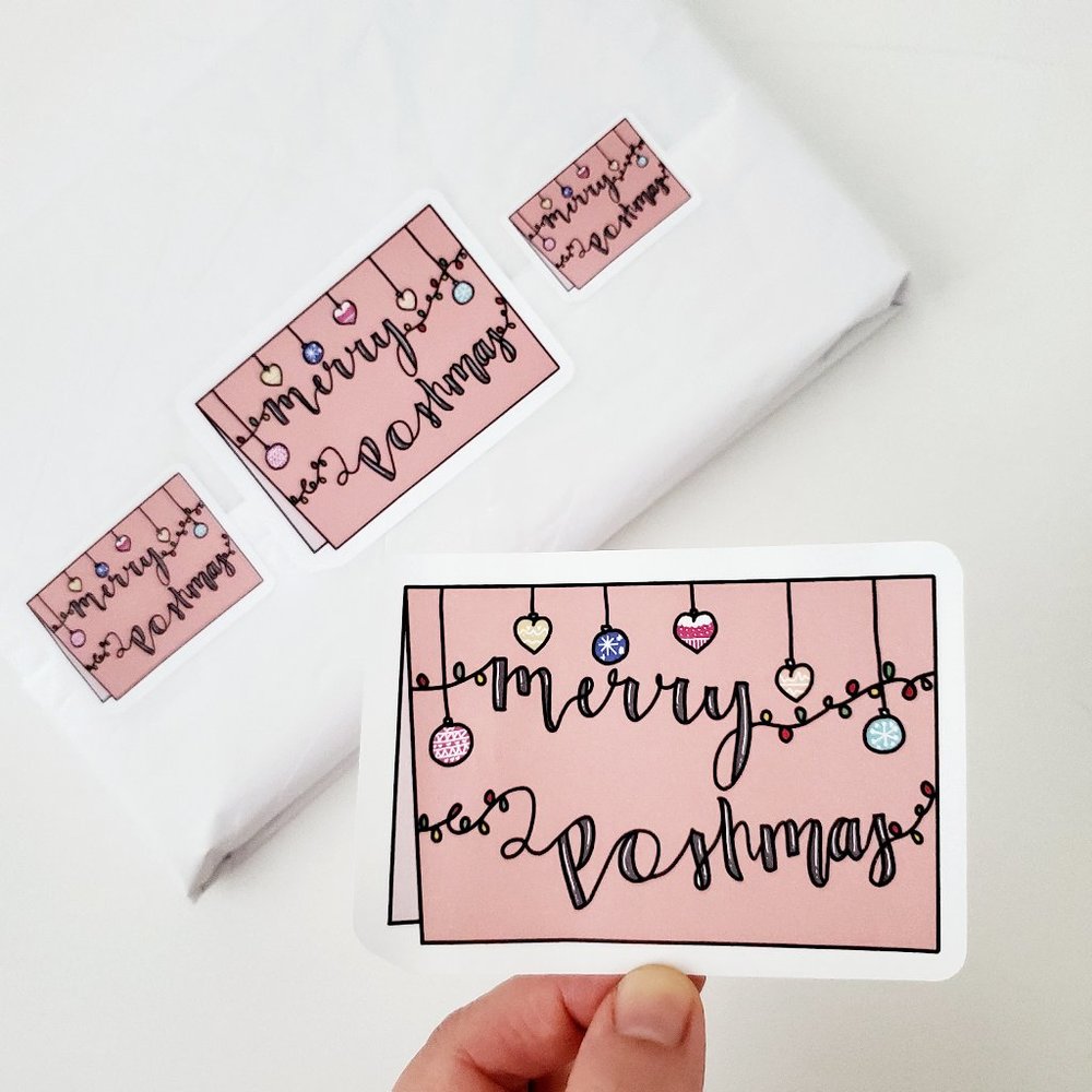 LB045 Custom Poshmark Stickers Christmas Shipping Supplies Labels [Price Firm] - Picture 8 of 10